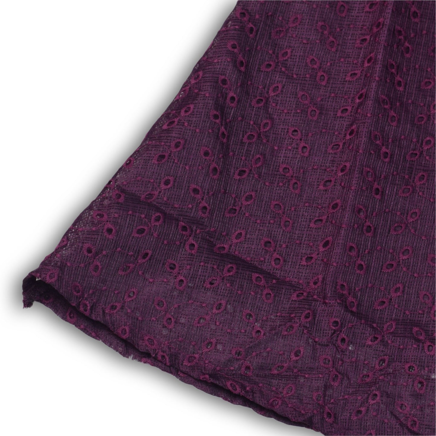 Girls Purple Embroidered A-Line Frock with Peter Pan Collar