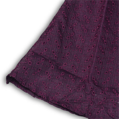 Girls Purple Embroidered A-Line Frock with Peter Pan Collar