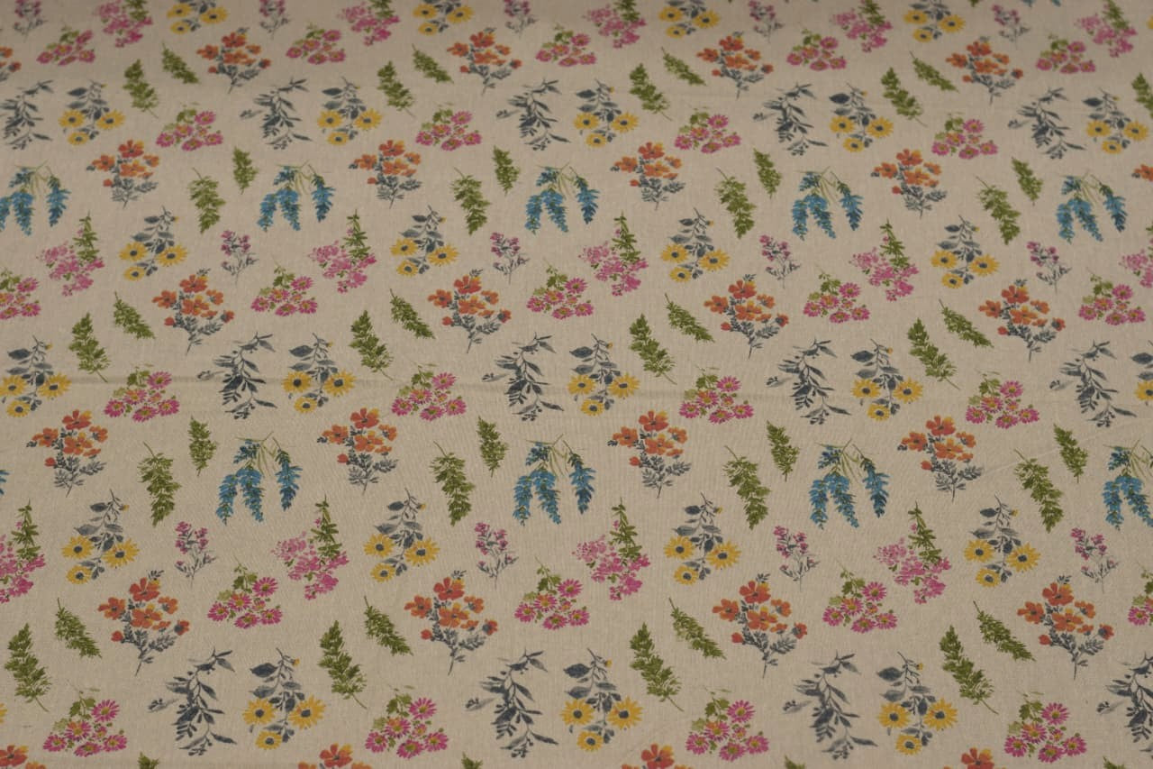 Floral Print King Size Bedspread with Solid Green Border – Soft Cotton Feel