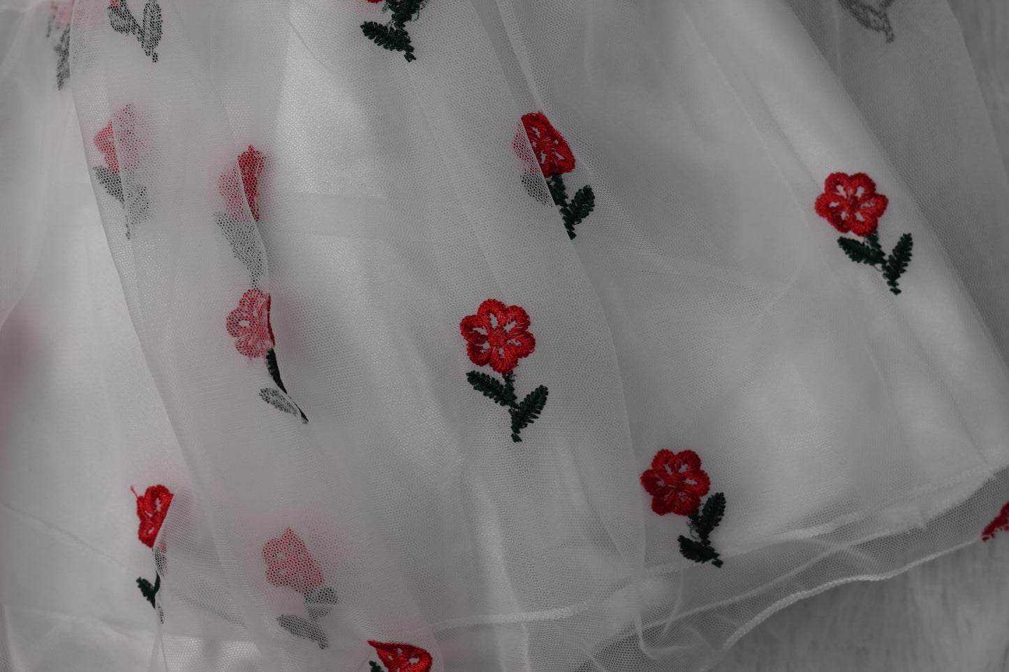 🌸 White Floral Embroidered Baby Frock – Party &  Birthday Wear