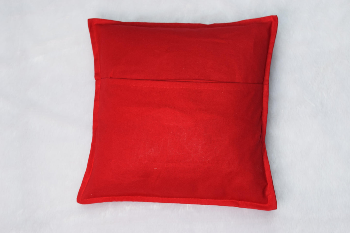 Festive Christmas Candy Cane & Holly Decorative Cushion Cover | 16x16 Inch