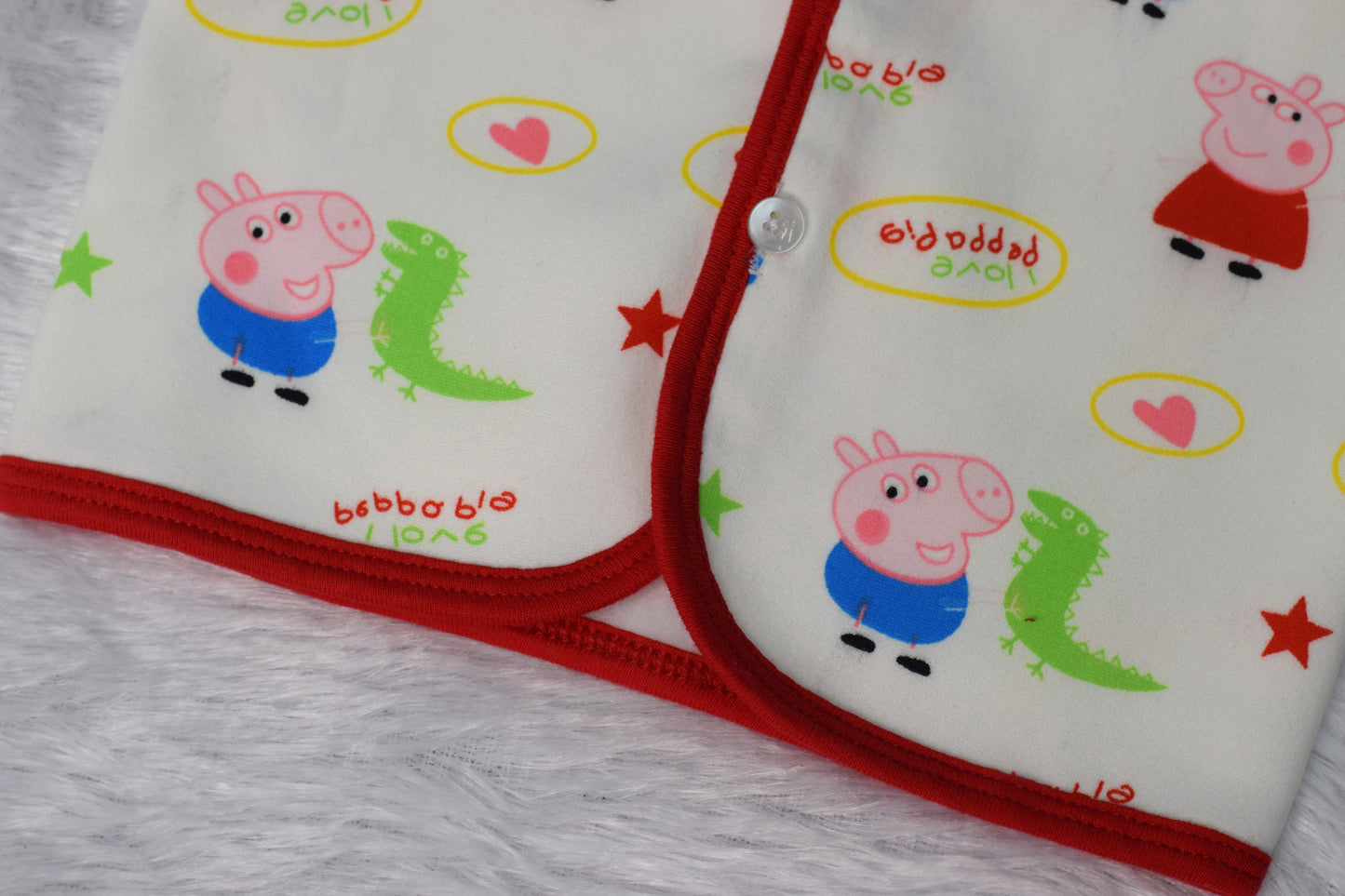 Peppa Pig Print Baby Jhabla – Soft Cotton Front-Open Shirt (3–6 Months)