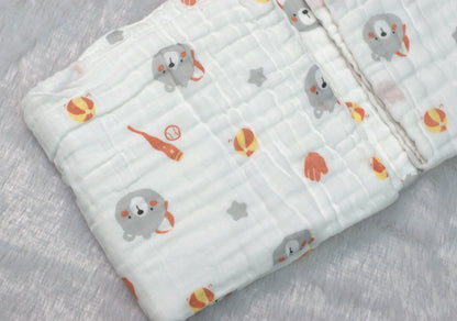Soft Muslin Baby Swaddle Cloth (1m x 1m) – Breathable & Gentle Newborn Wrap with Cute Bear Print