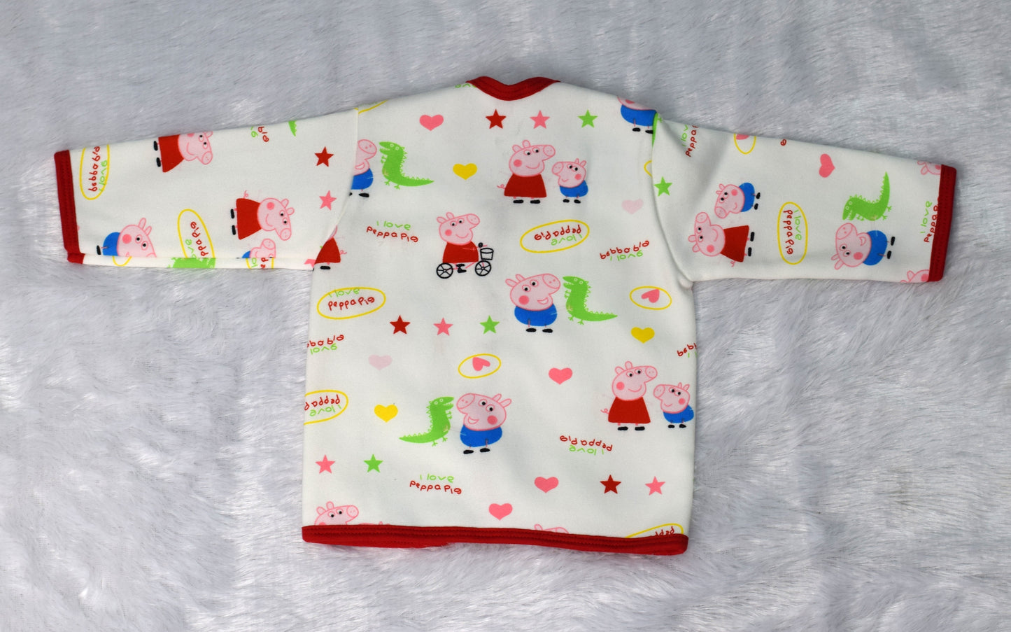 Peppa Pig Print Baby Jhabla – Soft Cotton Front-Open Shirt (3–6 Months)