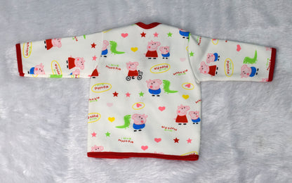 Peppa Pig Print Baby Jhabla – Soft Cotton Front-Open Shirt (3–6 Months)