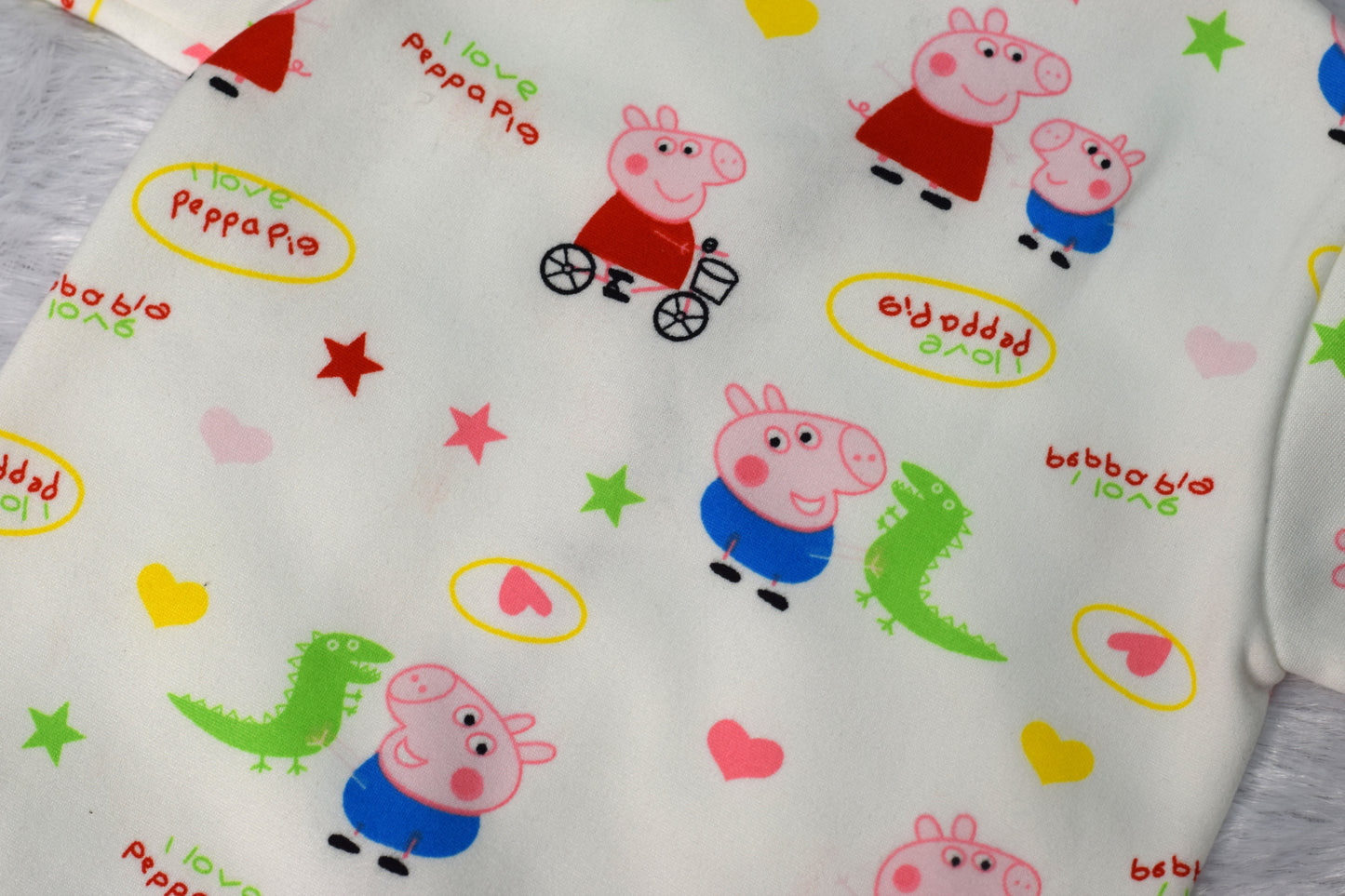 Peppa Pig Print Baby Jhabla – Soft Cotton Front-Open Shirt (3–6 Months)