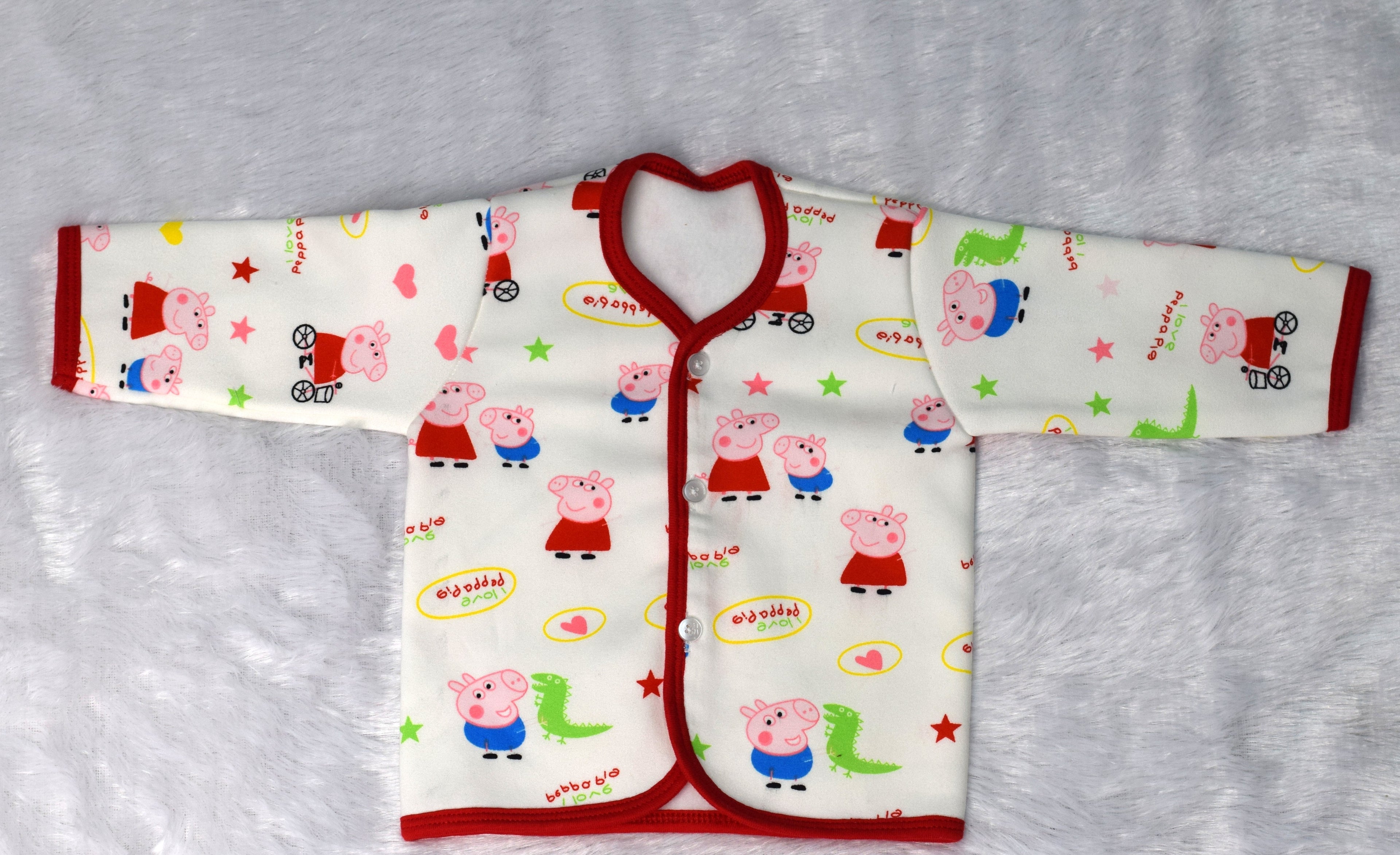 Peppa Pig Print Baby Jhabla – Soft Cotton Front-Open Shirt (3–6 Months) - View 3 - Cotton - Nushio