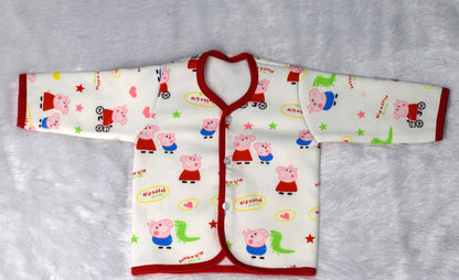 Peppa Pig Print Baby Jhabla – Soft Cotton Front-Open Shirt (3–6 Months)