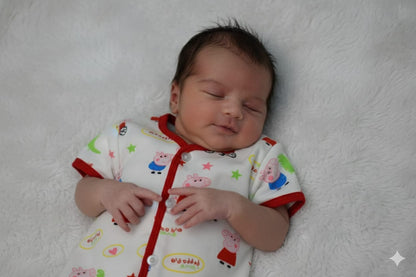 Peppa Pig Print Baby Jhabla – Soft Cotton Front-Open Shirt (3–6 Months)