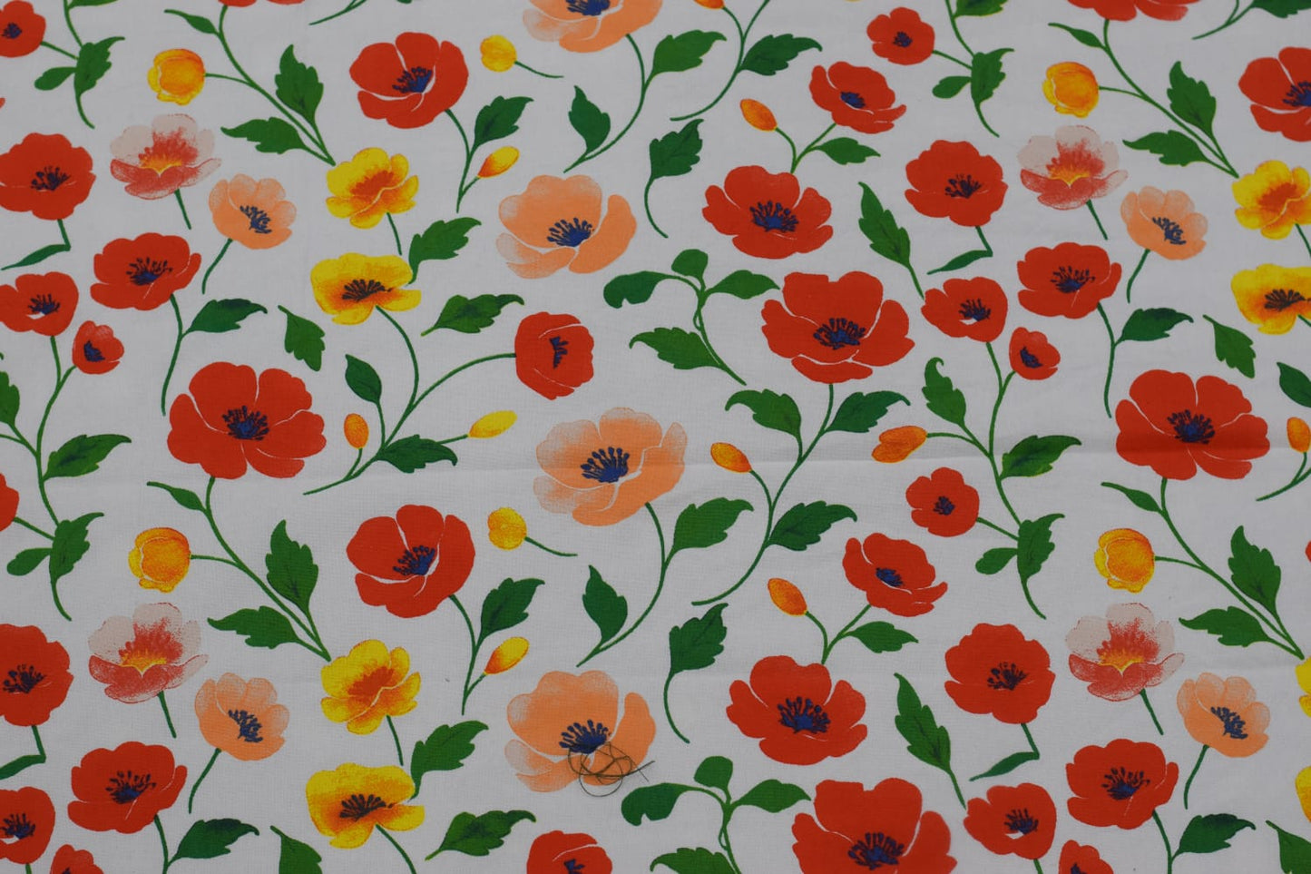 King Size Floral Cotton Bedspread with Solid Green Border