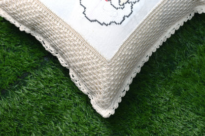 Handcrafted Santa Embroidered Cushion Covers – 16x16 Inch (Set of 2)