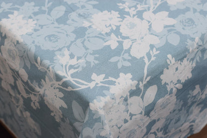 Floral Blue Queen Size Bed Spread – Soft & Elegant All-Over Print