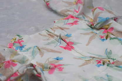 Girls Floral Ruffle Party Frock with Butterfly Sleeves