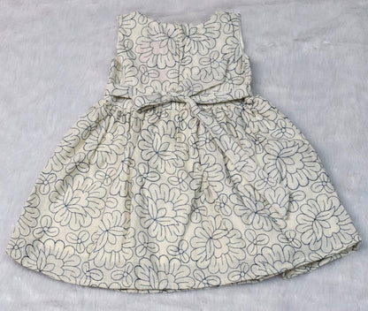 Girls Floral Printed Cotton Frock – Sleeveless Party &Casual Dress