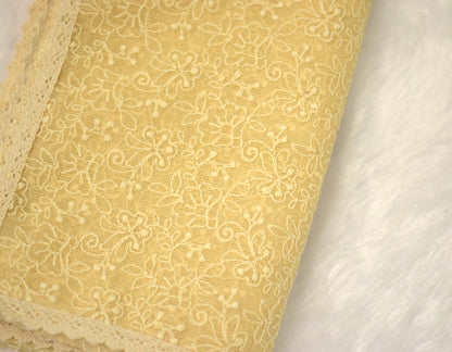 Elegant Beige Embroidered Churidar Shawl – 30 x 94 Inche