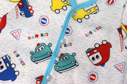 Cute Car Print Baby Jhabla – Soft Cotton Wear for 3 to 6 Months
