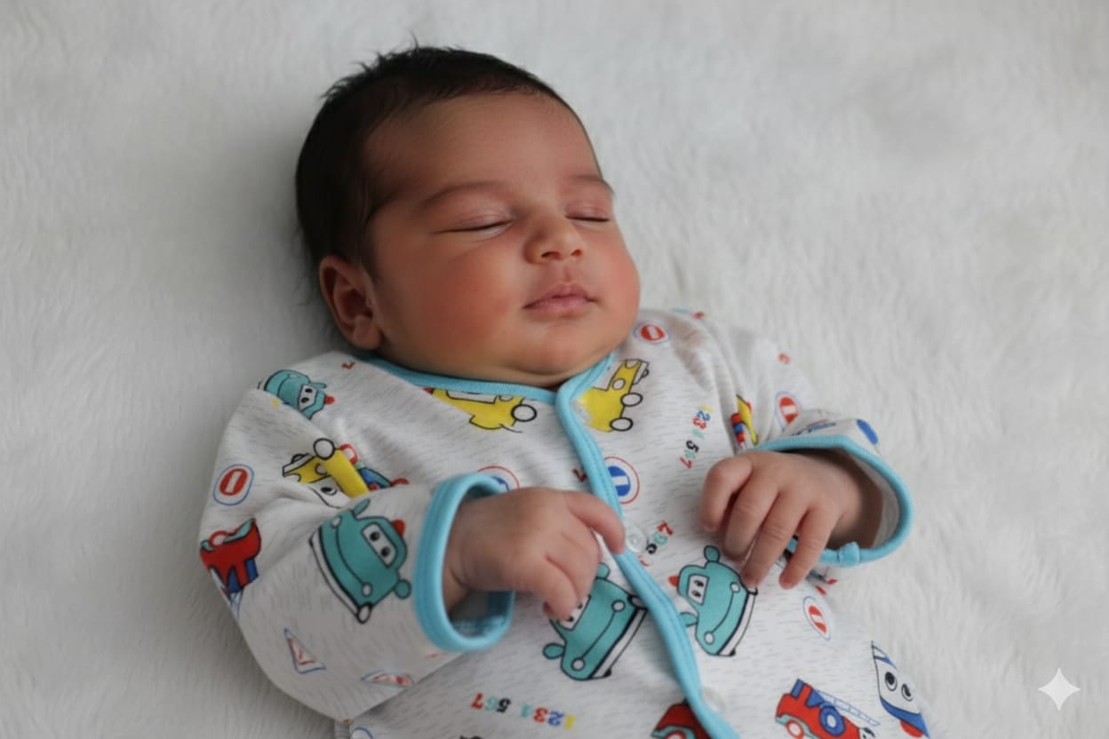 Cute Car Print Baby Jhabla - Cotton Wear for 3 to 6 Months - View 2 - Cotton - Nushio