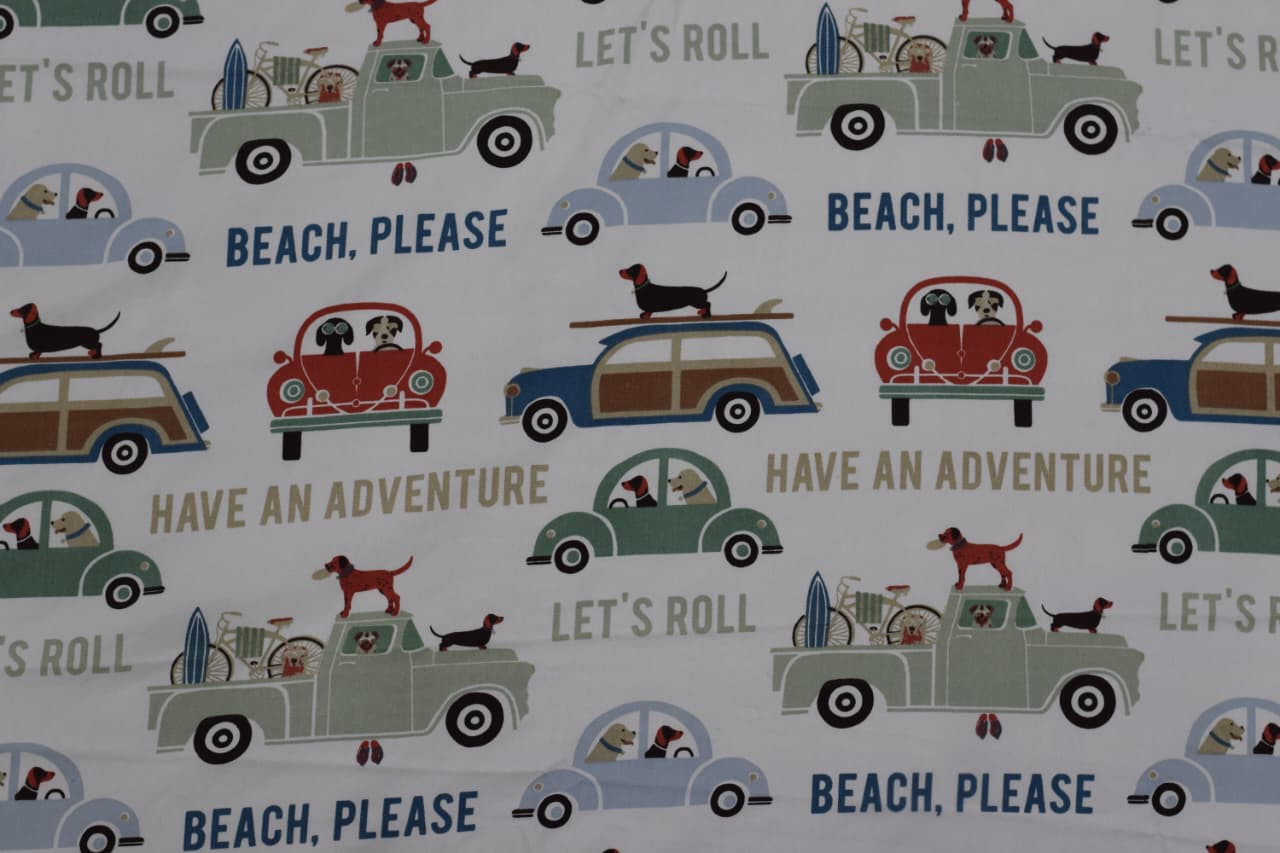 Kids Adventure Print King Size Bed Spread – Soft Cotton Feel, Blue Border Design