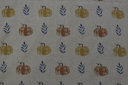 King Size Cotton Bed Spread with Pumpkin & Leaf Print – Soft & Elegant Design