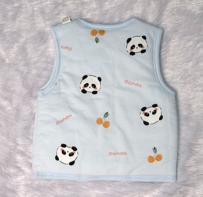 Newborn Cotton Sleeveless Jabla – Cute Panda Print (0-6 Months)