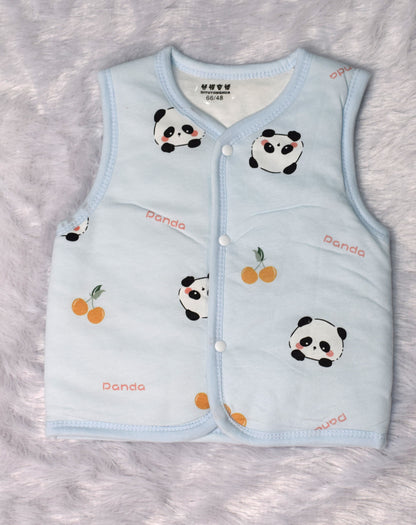 Newborn Cotton Sleeveless Jabla – Cute Panda Print (0-6 Months)
