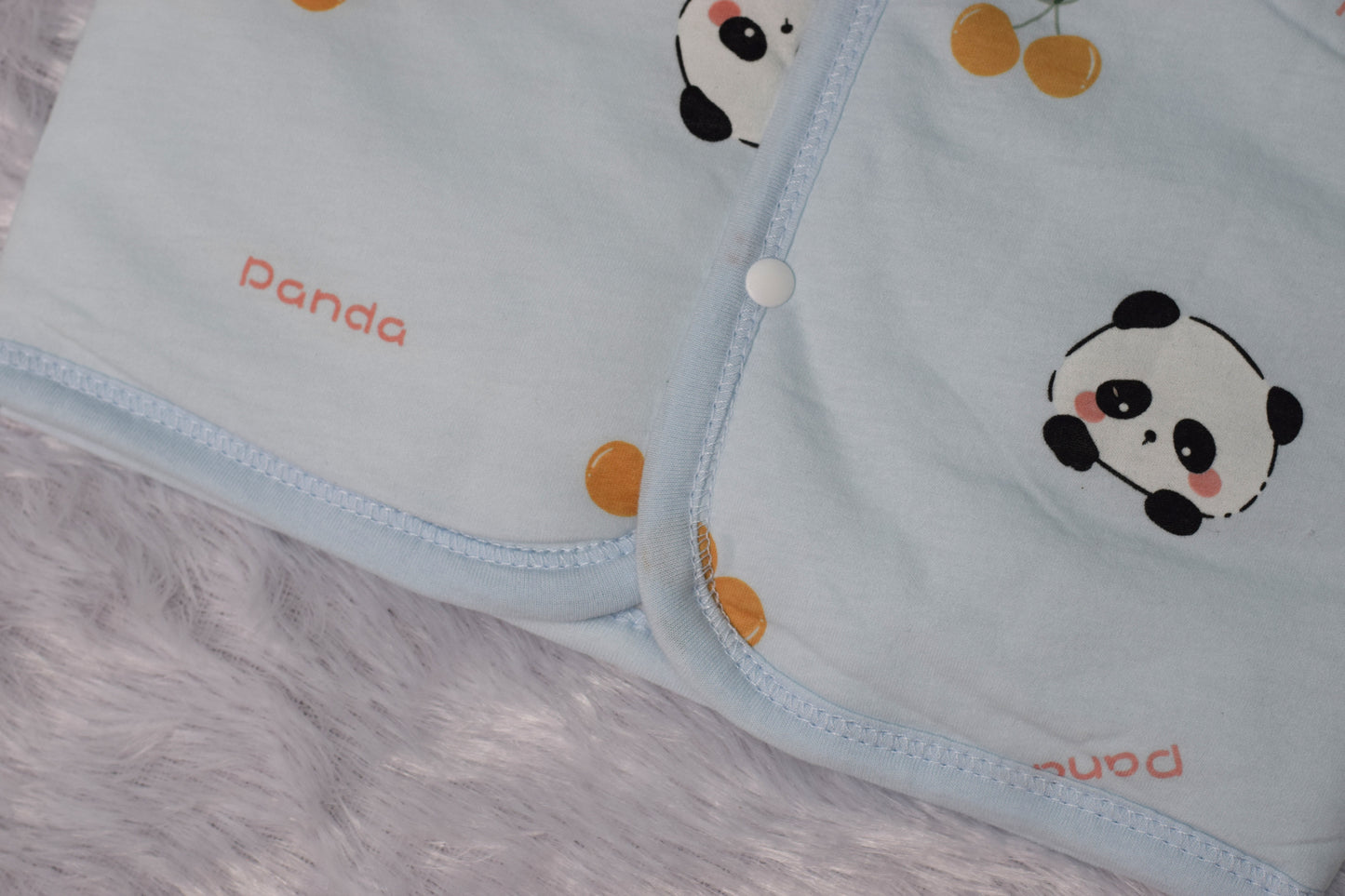 Newborn Cotton Sleeveless Jabla – Cute Panda Print (0-6 Months)