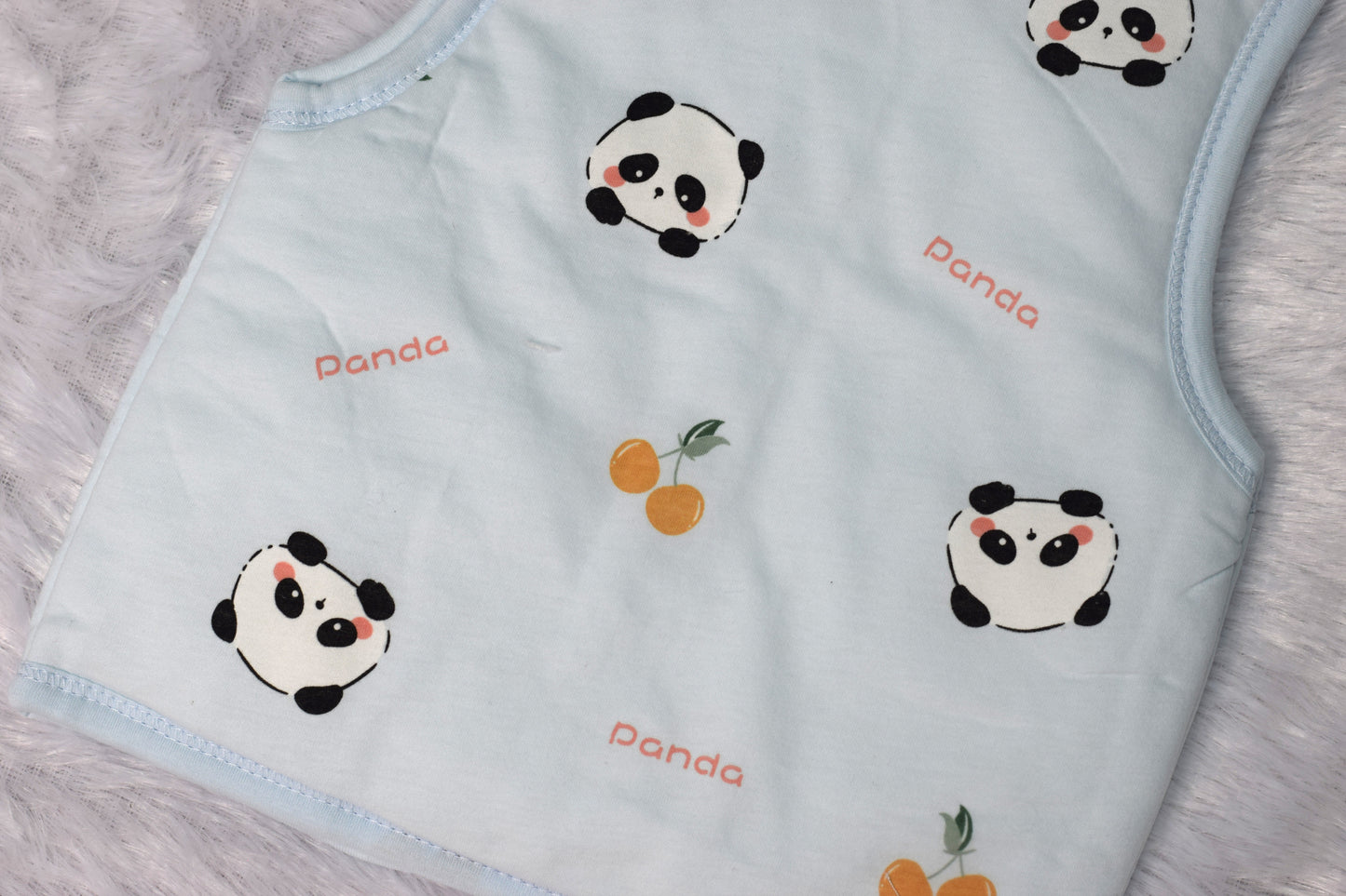 Newborn Cotton Sleeveless Jabla – Cute Panda Print (0-6 Months)