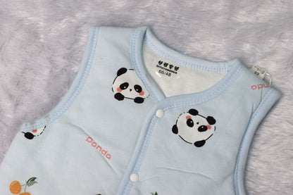 Newborn Cotton Sleeveless Jabla – Cute Panda Print (0-6 Months)