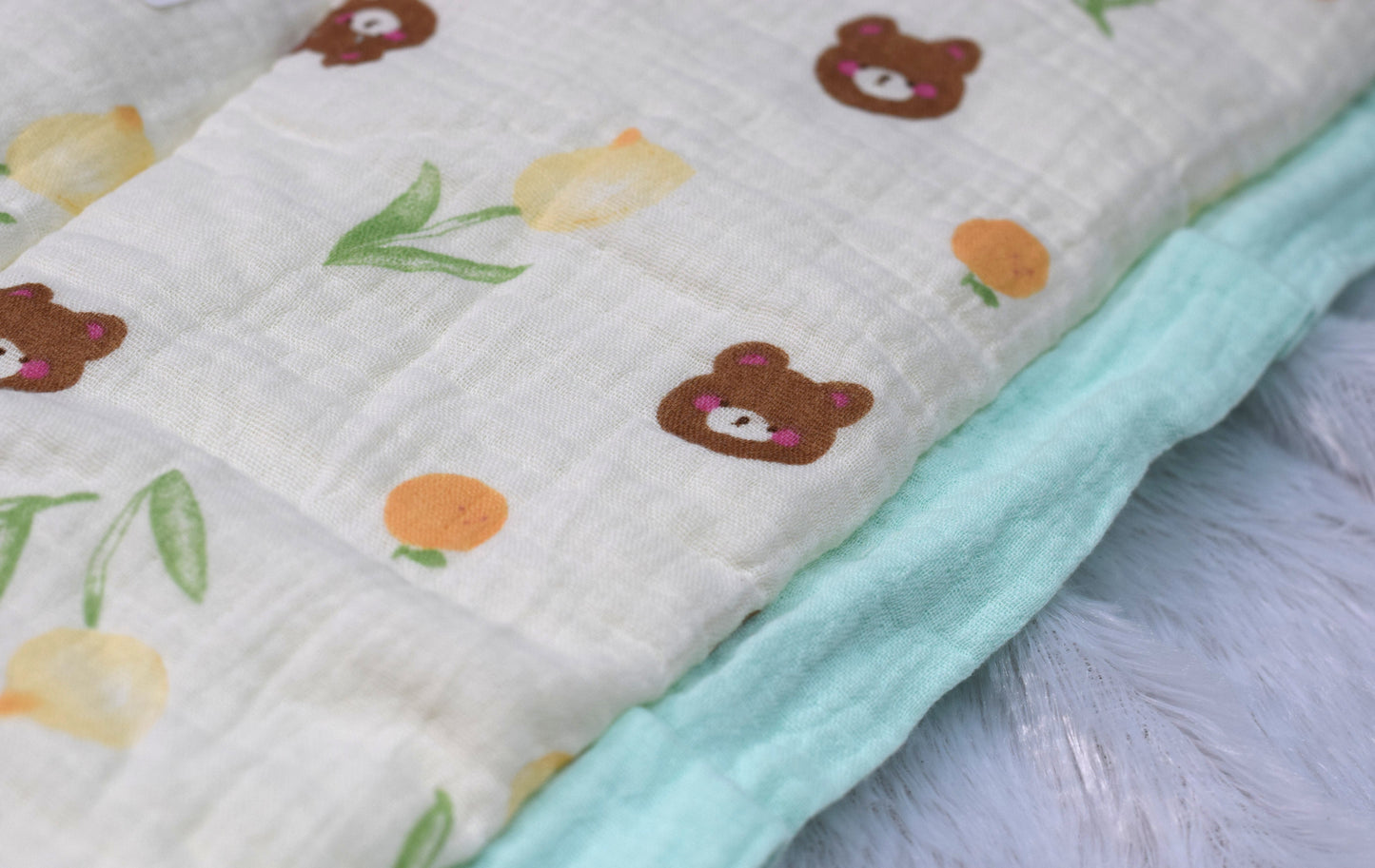 Soft Cotton Baby Swaddle Blanket with Plush Backing – 1 m x 95 cm