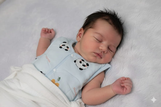 Newborn Cotton Sleeveless Jabla – Cute Panda Print (0-6 Months)