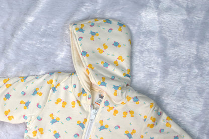Soft Cotton Baby Hooded Jacket | Cute Animal Print | 3–6 Months