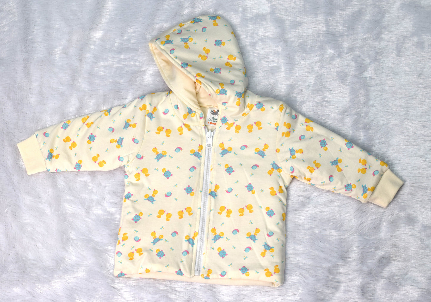 Soft Cotton Baby Hooded Jacket | Cute Animal Print | 3–6 Months