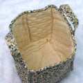 Handmade Quilted Fabric Storage Basket – Floral Print Organizer with Handles