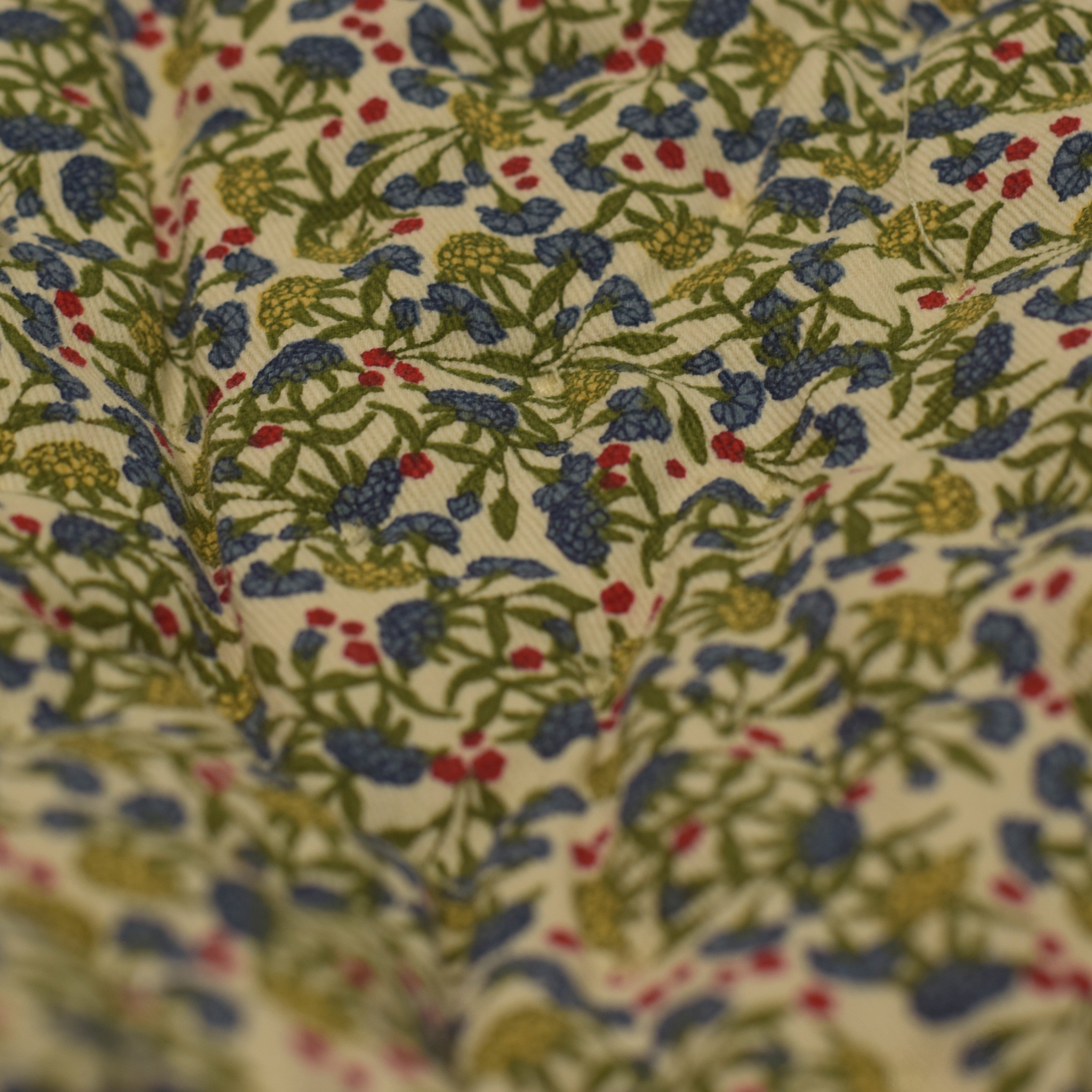 Handmade Quilted Fabric Storage Basket – Floral Print Organizer with Handles