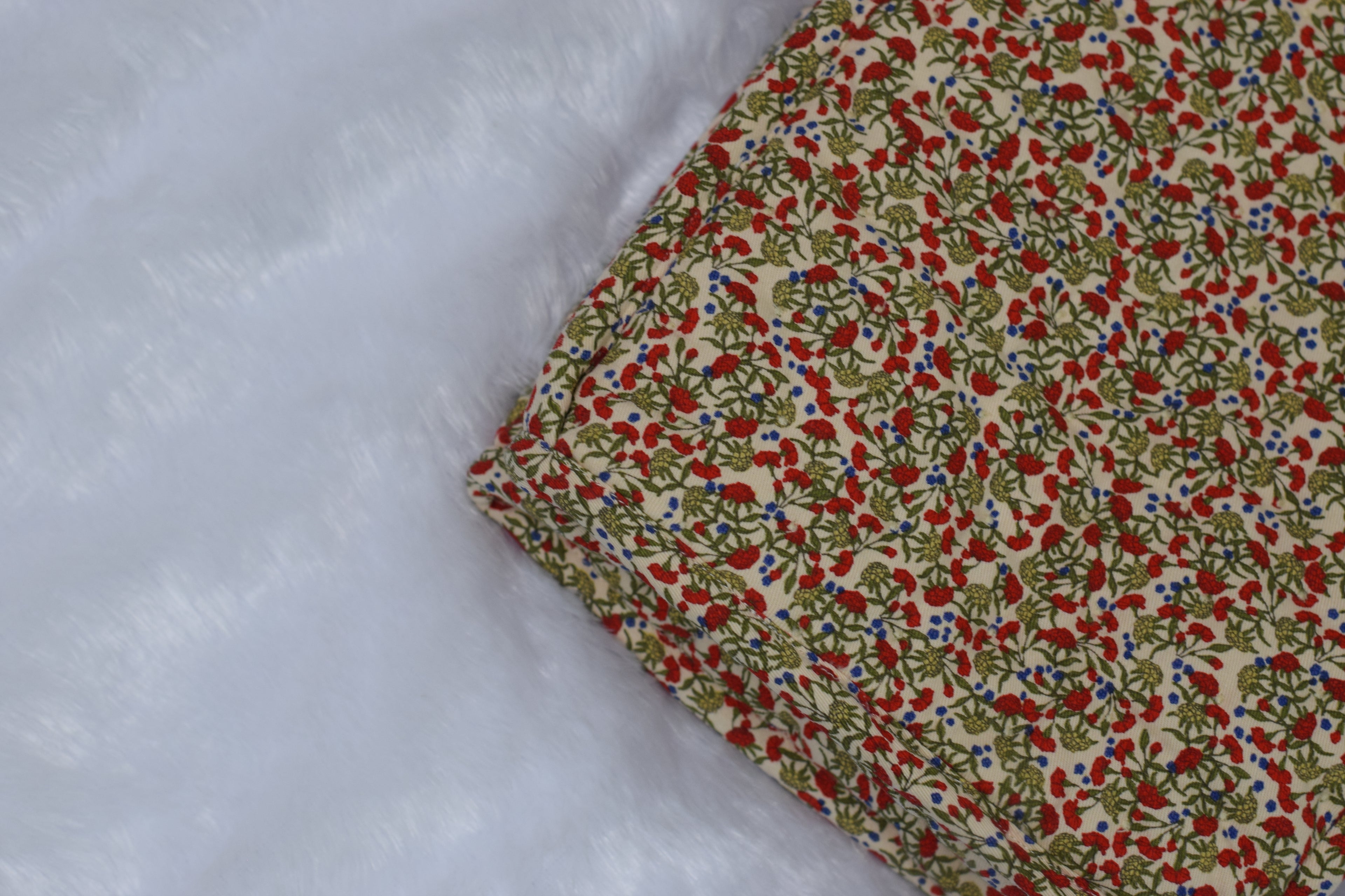 Floral Print Cotton Tote Bag