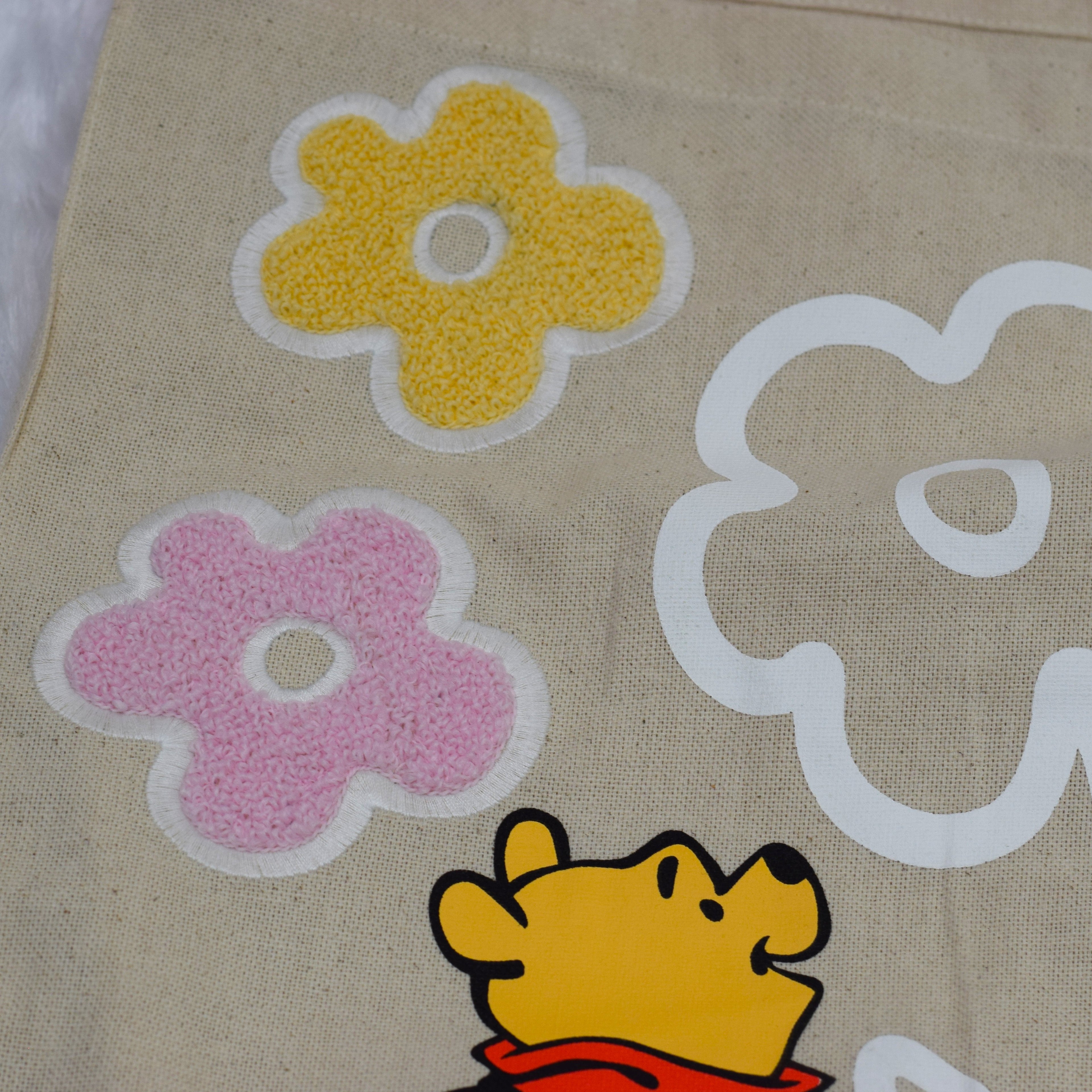 Winnie the Pooh Cotton Tote Bag – Cute Floral Print Eco-Friendly Shopping Bag