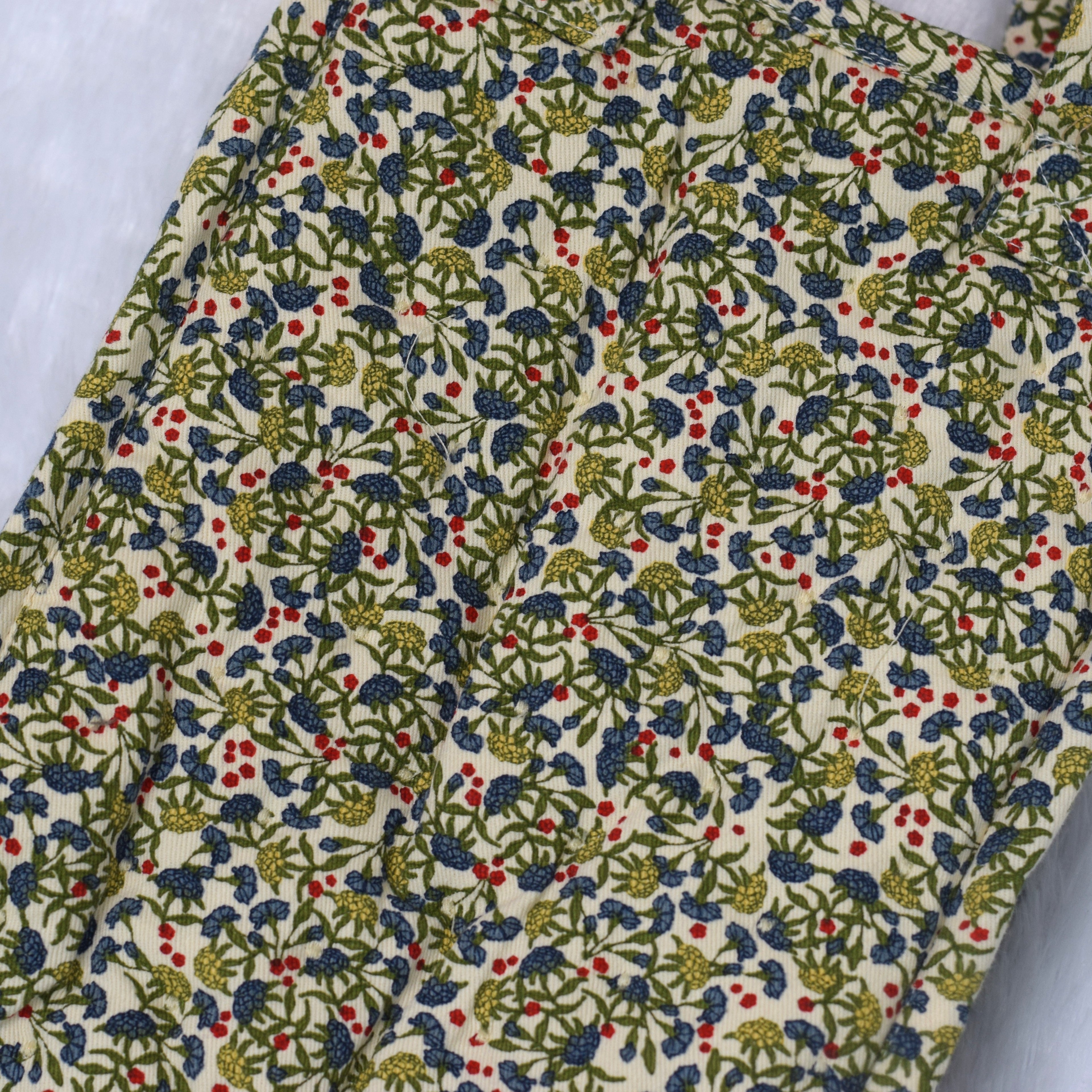 Handmade Quilted Fabric Storage Basket – Floral Print Organizer with Handles