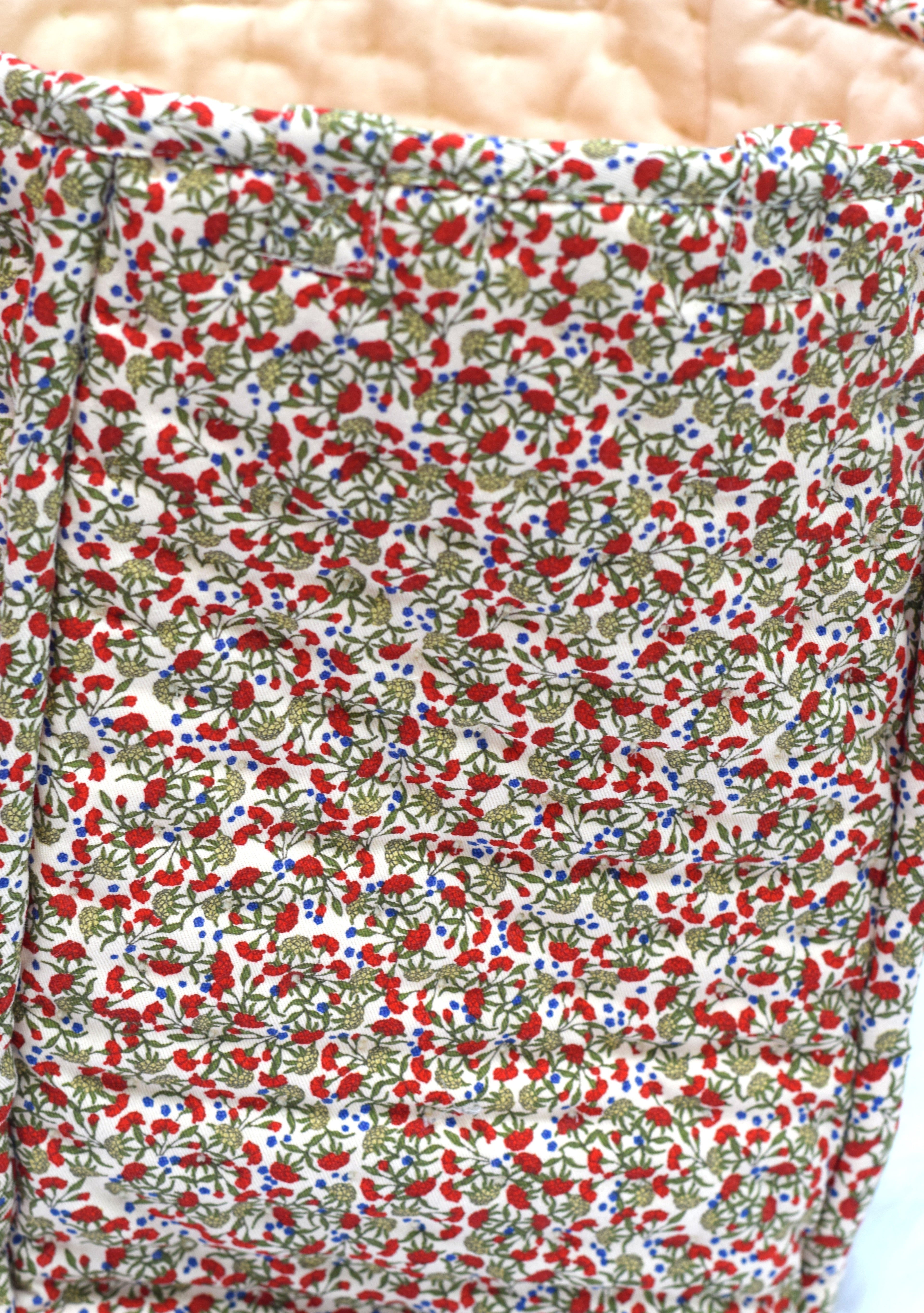 Floral Print Cotton Tote Bag