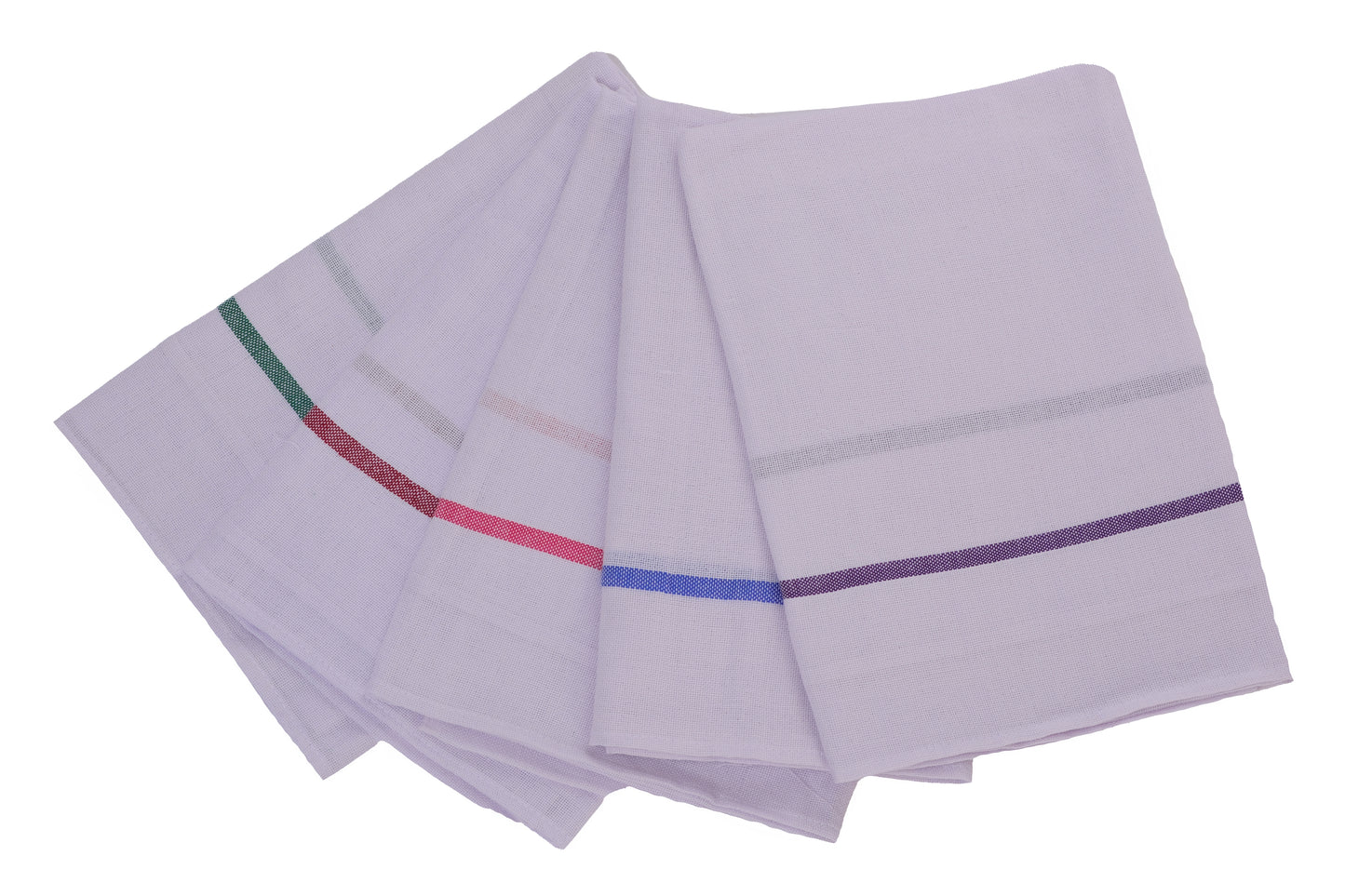 Premium Cotton Thorthu Towel Set – Pack of 5 |  Traditional Kerala Bath Towel with Color Borders