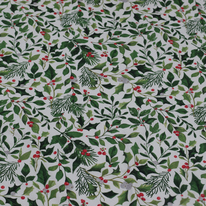 Festive Leaf Print King Size Cotton Bed Sheet Set