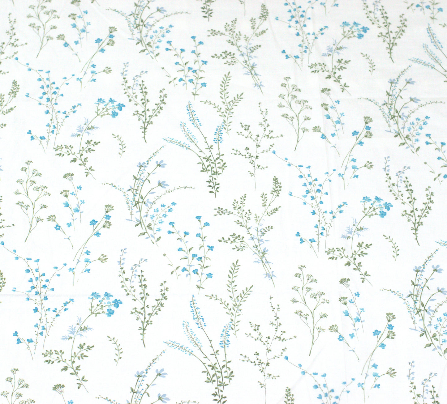 Green Blossom Printed King Size Bedsheet with Crochet Lace – 100% Cotton (With 2 Pillow Covers)