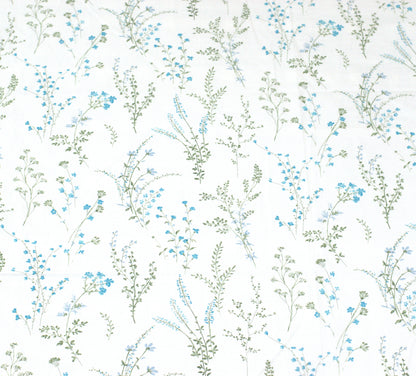 Green Blossom Printed King Size Bedsheet with Crochet Lace – 100% Cotton (With 2 Pillow Covers)