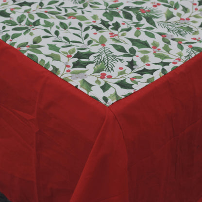 Festive Leaf Print King Size Cotton Bed Sheet Set