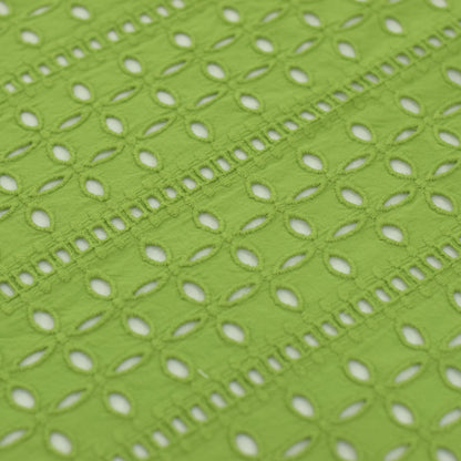 legant White & Green Cotton King Size Bedsheet with Pillow Covers