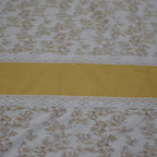 Luxury Queen Size Bed Sheet with Pillow Covers – Mustard & White