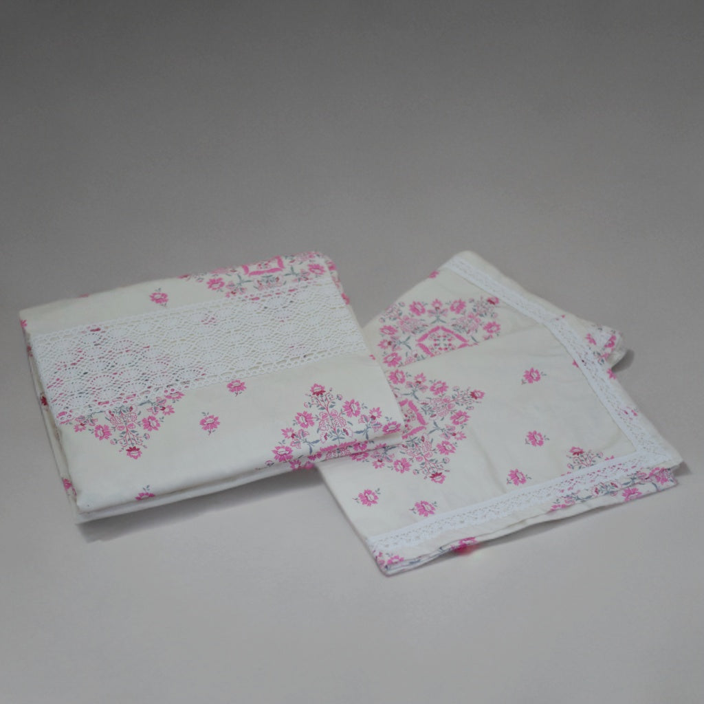 Elegant Floral King Size Bed Sheet with Pillow Covers – Soft Cotton Fabric