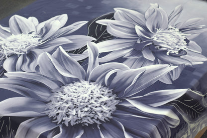 Luxury Queen Size Blue Floral Bedsheet – Soft, Premium & Elegant Design with pillow cover