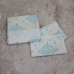 Elegant King Size Cotton Bed Sheet Set with Pillow Covers – Sky Blue Geometric Print
