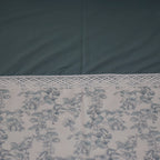 Elegant Floral Queen Size Bedsheet Set with Pillow Covers – Teal & White
