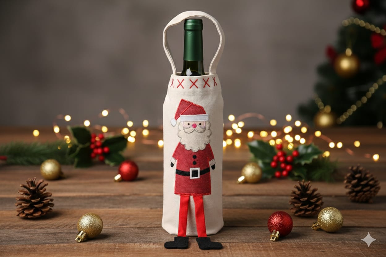 🎄Santa Claus Wine Bottle Cover – Christmas Gift Bag